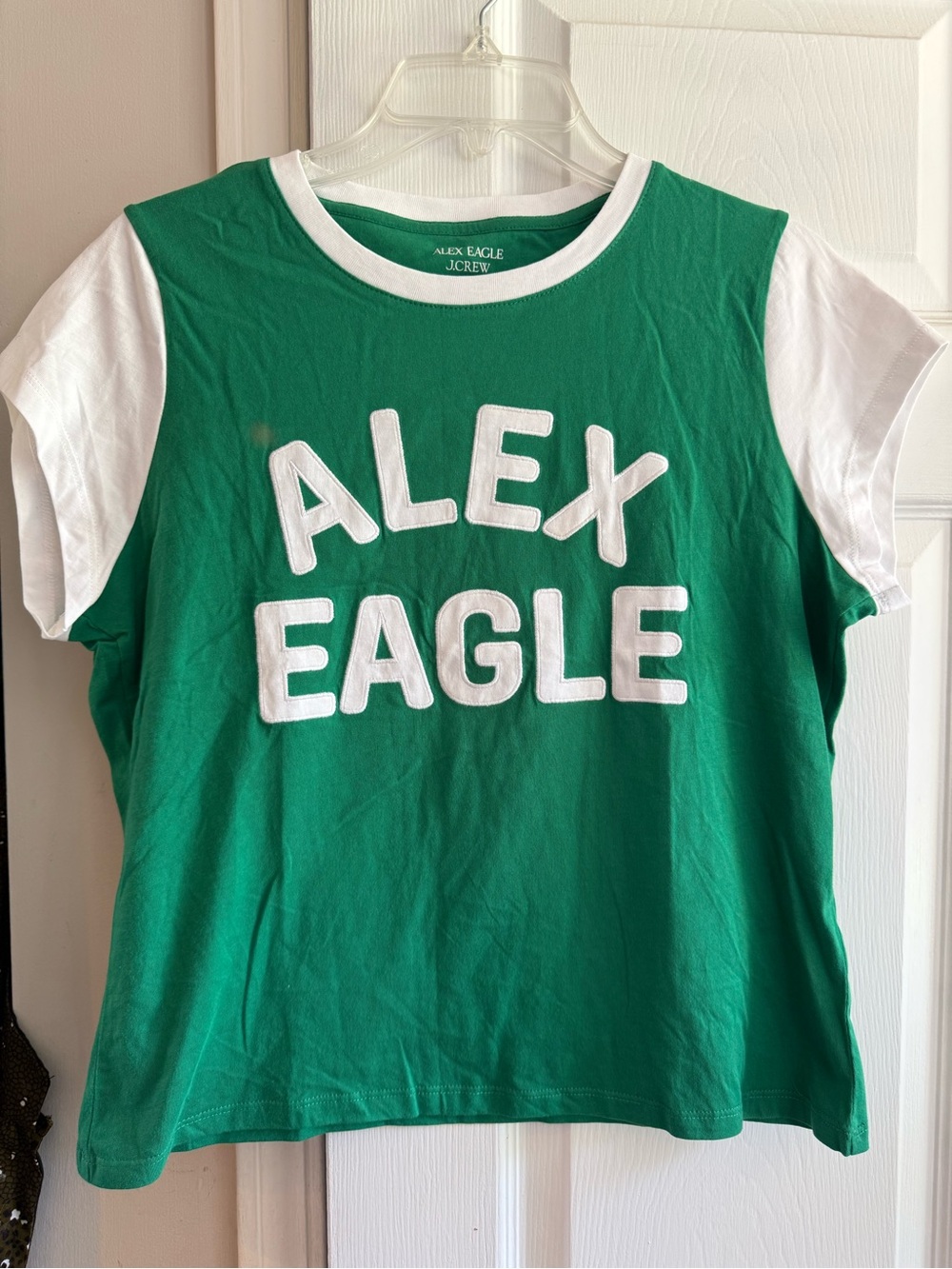 J. Crew Green White Colorblock ALEX EAGLE Collaboration Medium NWT Tee - Picture 3 of 8
